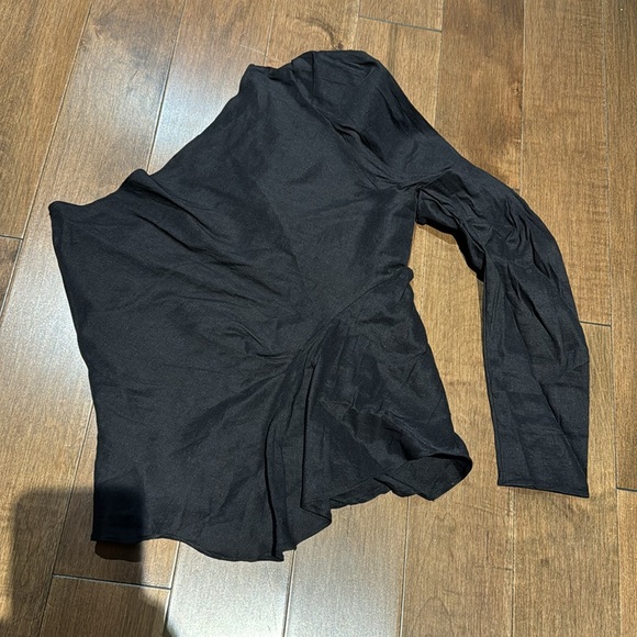 Zara black stretch top sz l - Picture 3 of 3